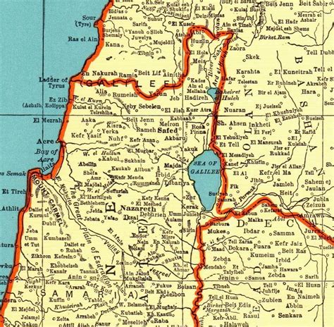 1942 Antique Palestine Map Jerusalem Map Vintage Gallery Wall Art Map