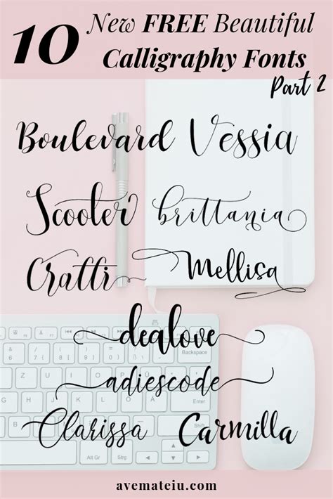 10 New Free Beautiful Calligraphy Fonts Part 2 Ave Mateiu