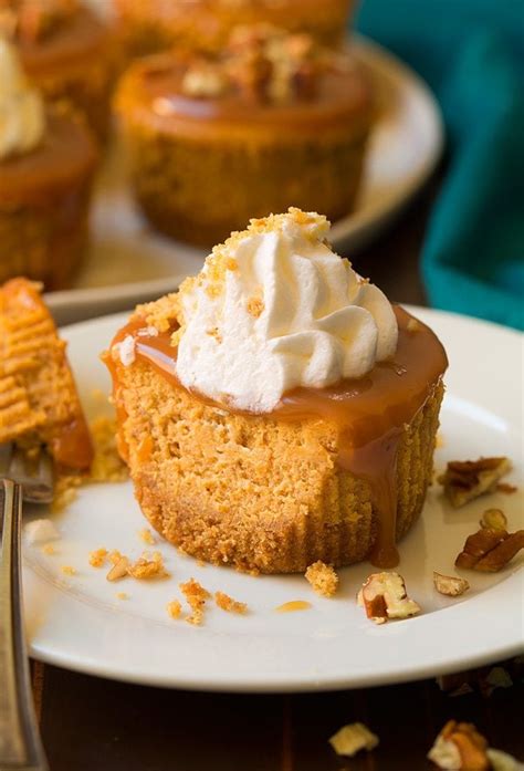 Mini Pumpkin Cheesecakes With Caramel Sauce Cooking Classy