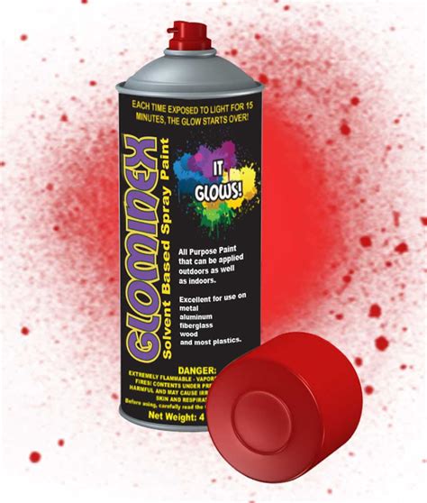 Glominex Glow Spray Paint 4oz Red