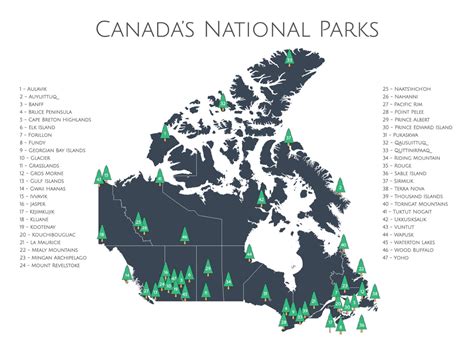 Canada National Park Poster Canada National Parks Map Map Etsy