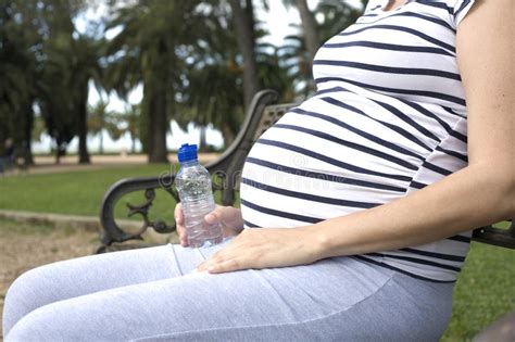 Pregnant Woman Drinking Water Stock Photo Image Of Heakth Fitness