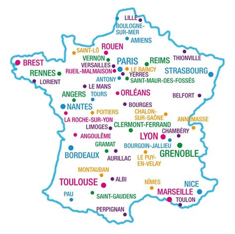 Cliquer sur le nom de la ville pour voir toutes ces informations: France-carte-de-France-et-des-principales-villes-de-France ...