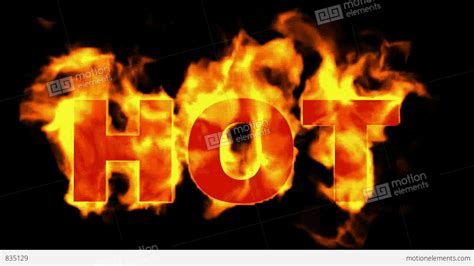 Burning Hot Word In Fire Stock Animation 835129