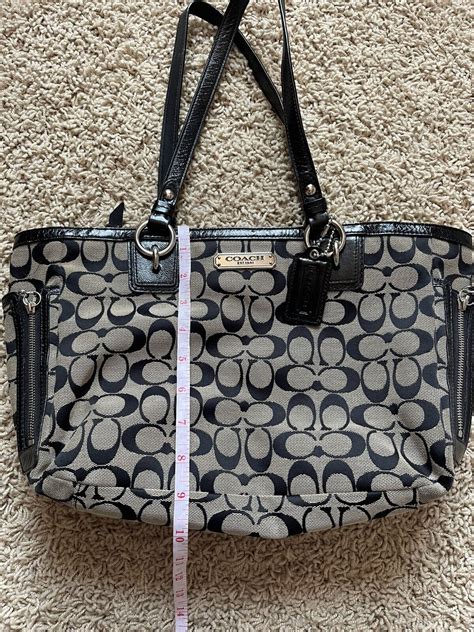 Coach Signature Zip Tote Handbag Used In Great Condit Gem