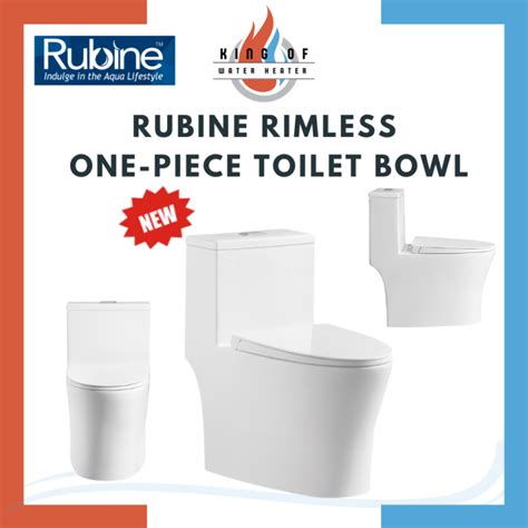 Sg Seller Rubine Rimless One Piece Toilet Bowl Pn Soft Closing Seat Funnel Flush Lazada