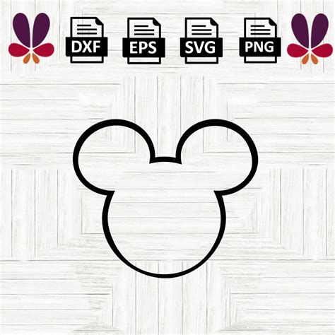 Mickey Head Outline Svg Bundle Disney Svg Mickey M By Dropitsvg On