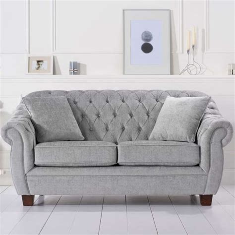 Grey Plush 2 Seater Sofa Liv Cheap Furniture