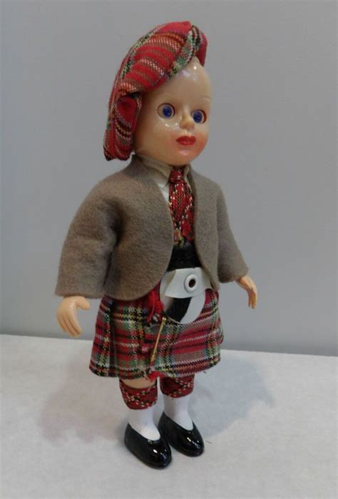 Vintage 50s Scottish Costume Kilt Tartan 6 Doll Hard Plastic Rogark