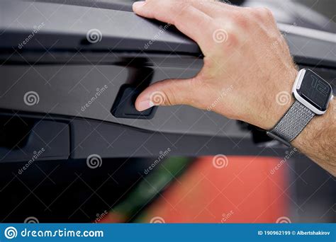 Customer Man Checks The Inside Of A Car Stock Image Image Of