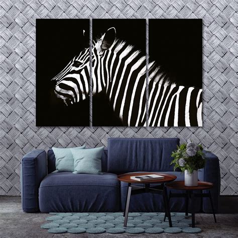 Zebra Canvas Set Zebra Wall Art Zebra Print Zebra Wall Decor Etsy