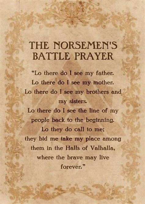 Norse Prayer For Battle Churchgistscom