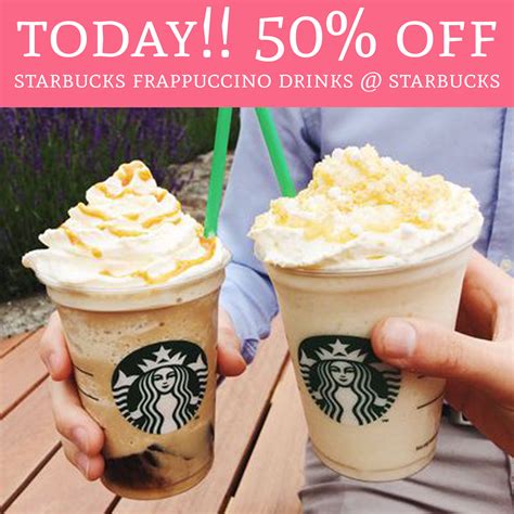 Today 6 21 Only 50 Off Starbucks Frappuccino Drinks Deal Hunting Babe