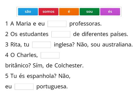 Verbo Ser Portugues Missing Word