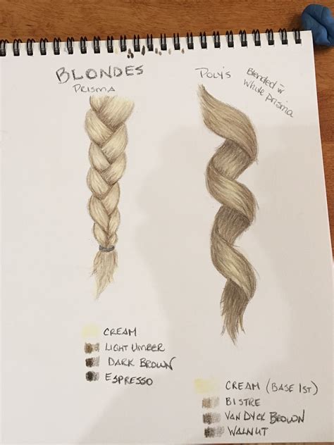 First Attempt At Blonde Hairpicture On Left I Used Prisma Pencil The Picture On The Right Used