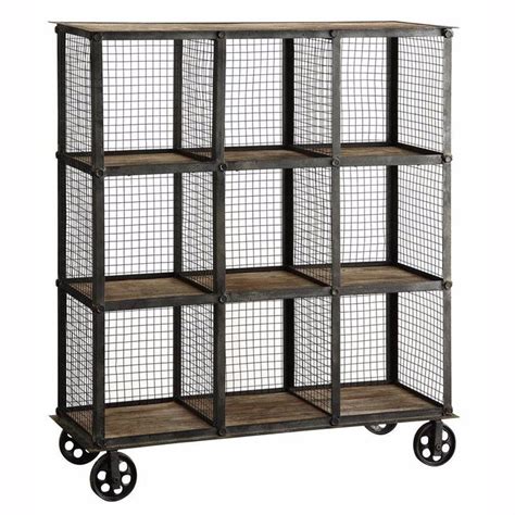 Crestview Collection Industrial Metal And Wood Bookcase Sku Cvfzr1004