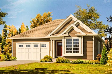 Front porches with thick, tapered columns and stone supports; Craftsman Ranch Home Plan - 57311HA | Architectural ...