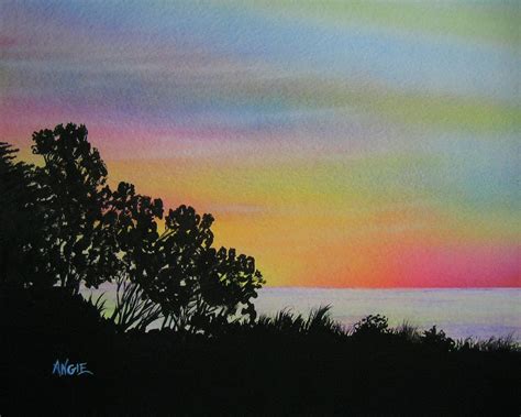 Pacific Coast Sunset 1 Painting By Angie Hamlin Fine Art America