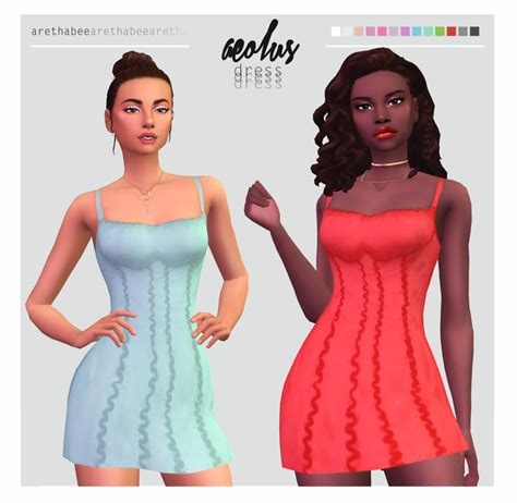 Aeolus Dress Aretha On Patreon Sims 4 Mods Clothes Sims 4 Clothing Sims