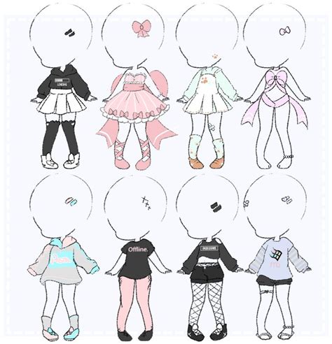 Outfit Adopts Set Price Closed By Bugtm On Deviantart Chibi Girl