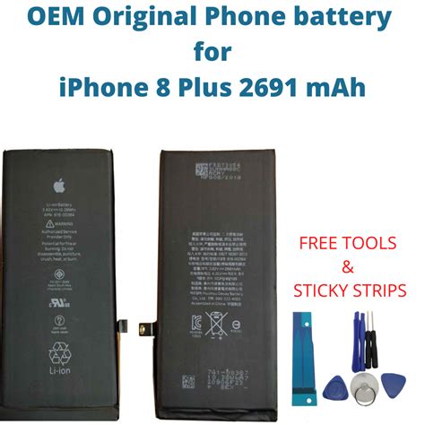 Oem Original Battery For Iphone 8 Plus 2691 Mah Capacity Replacement