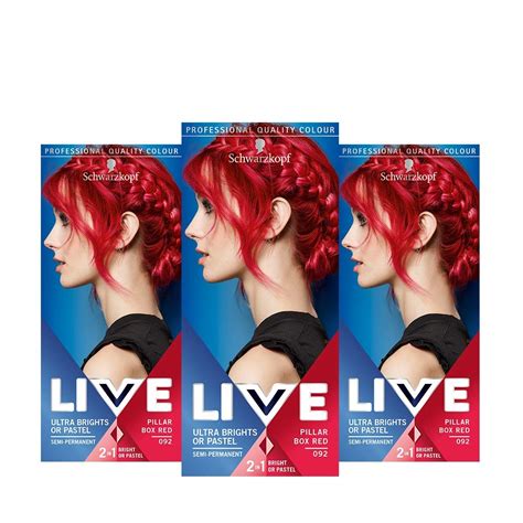 Schwarzkopf Live Ultra Bright Oder Pastel Red Haarfarbe 3 Stück Semi Permanente Farbe Hält