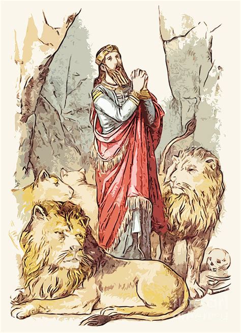 Daniel In The Lions Den Digital Art By God And Country Prints