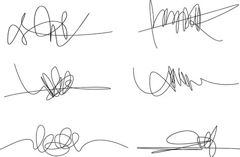 Assinatura Escrita à Mão Assinaturas De Exemplo Diferentes Isoladas Em
