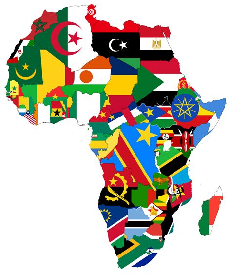 The Map Of Africa With Flags All Over It