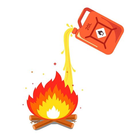 Pouring Gasoline Into The Fire Flat Vector Illustration 2406700 Vector