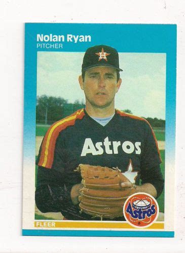 Unlike the demand for mantle's first topps card, however, the value of the nolan ryan rookie card has been. Nolan Ryan Houston Astros 1987 Fleer card #67 NrMt-Mt ...