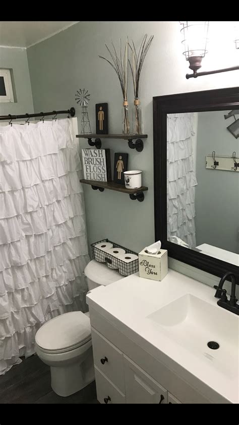 Farmhouse accessories can be found at flea markets. farmhouse bathroom S.W.- sea salt walls # ...