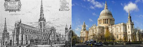 St Pauls Cathedral In London Before And After The Old St Pauls Left