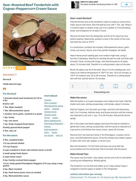 Sauce for beef tenderloin traditional french chateaubriand is served with a red wine sauce, but the sauce for this beef tenderloin recipe is a recreation of a creamy green peppercorn sauce i loved from a local steakhouse. Sear Roasted Beef Tenderloin w/ Cognac Peppercorn Creamy ...
