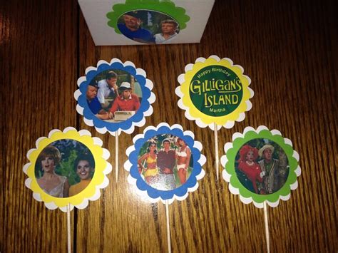 Gilligans Island Party Custom Cupcake Toppers Set Of 12 Personalized