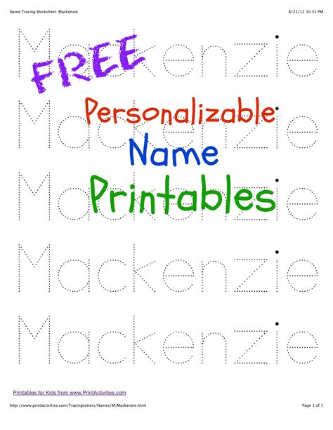 Free Printable Name Tracing For Preschoolers