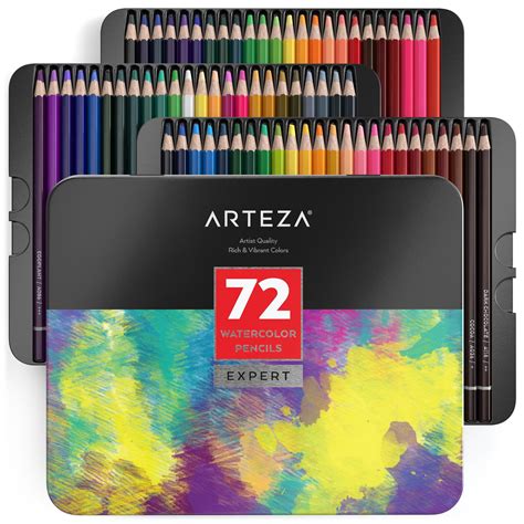 Arteza Professional Watercolor Pencils Set Of 72
