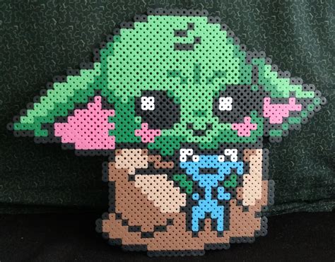 Baby Yoda Star Wars Bead Sprite Pixel Art Handmade Geek Craft Decor