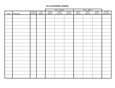 accounting journal template spreadsheet templates