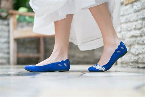 Wedding Flats Cobalt Blue Bridal Ballet Flats Wedding Shoes Etsy Uk