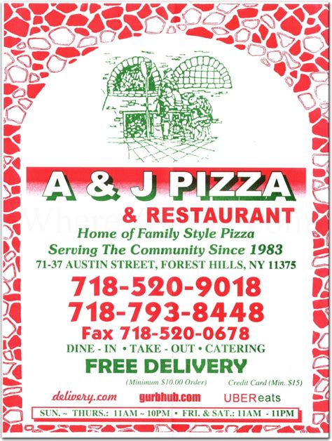 New A And J Pizza Restaurant In Queens Official Menus And Photos