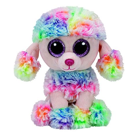 Ty Beanie Boos 6 15cm Rainbow The Poodle Dog Plush Stuffed Animal