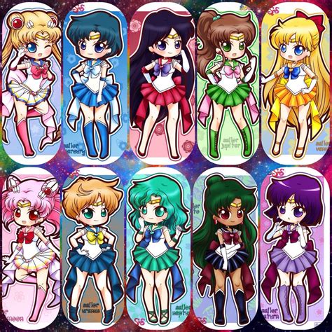 Chibi Sailor Scouts Collage In The Name Of The Moon I Will