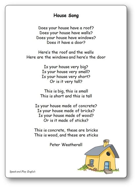 House Song De Peter Weatherall Paroles De La Comptine En Anglais Et