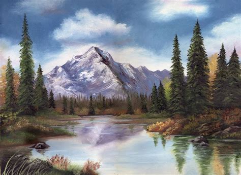 Beautiful Mountain Scene By Lacie Via Deviontart Mountain Paintings