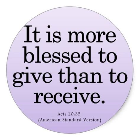Blessing To Give Acts 20 35 Classic Round Sticker Zazzle Helping