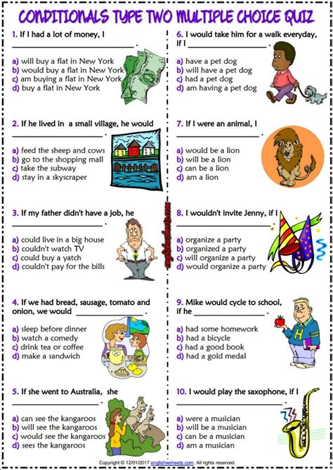 215 easy trivia questions for kids with answers were you ever woken up in the. Conditionals Type 2 ESL Printable Multiple Choice Quiz ...