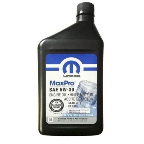 Mopar 68518204aa Wrangler Motor Oil Max Pro 5w 30 Synthetic Blend 20l