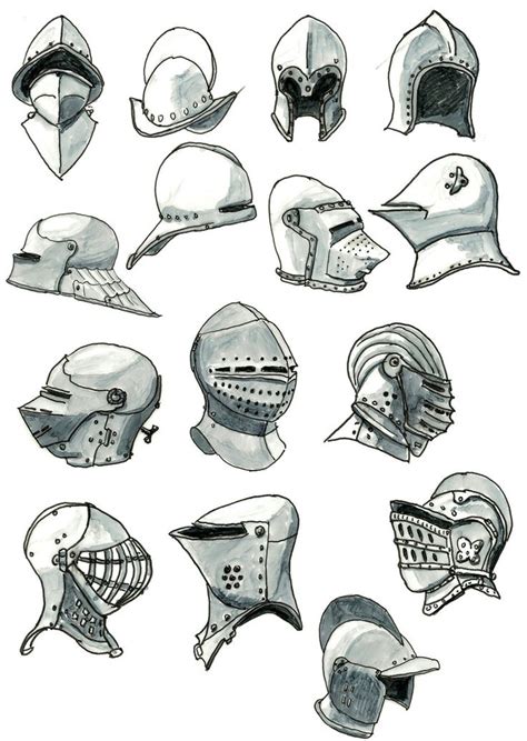 Helmets By Kluwe On Deviantart Armor Drawing Medieval Helmets