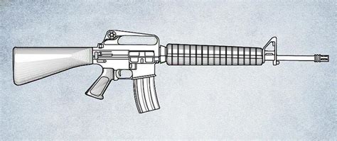 M16 Rifle B Drawing By Movie Poster Prints